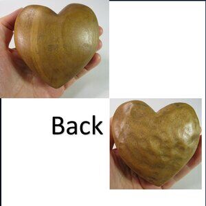 Wooden Heart hand carved, smooth, 3.5" wide 1" thick